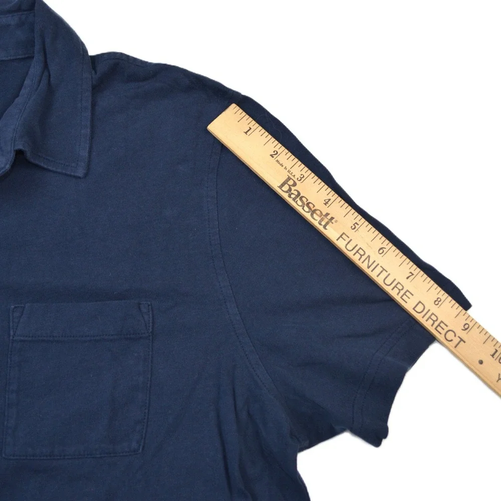Brooks Brothers Mens Navy Blue Cotton Short Sleeve Pocket Polo Shirt Size L - Picture 7 of 8